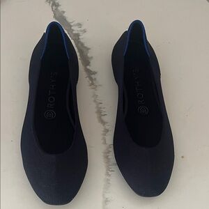 Rothy's Navy Blue Knit Ballet Flats with Royal Blue Trim